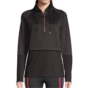 NWOT XL Avia Black Active 1/2 Zip Pullover w Rose Gold Zipper